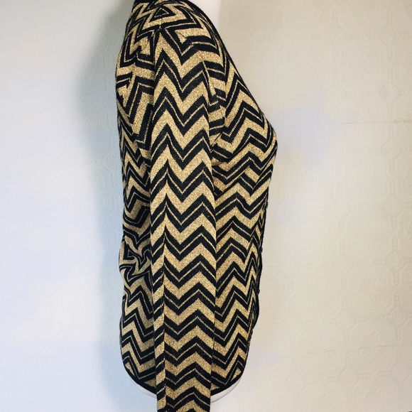 Vintage Black & gold cardigan sweater women’s S - Picture 2 of 13